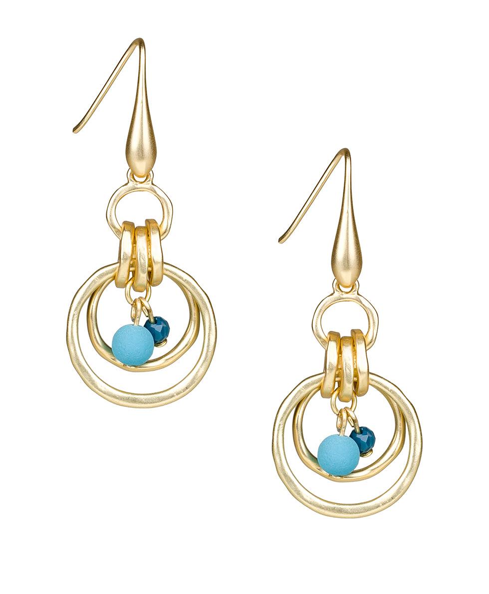 patricia nash Multi Ring Drop with Beads Earrings Eclectic Bead