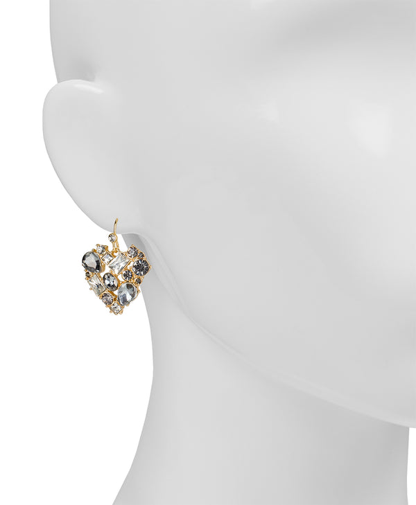 Patricia Nash Multi Stone Heart Drop Earrings Heart Collection