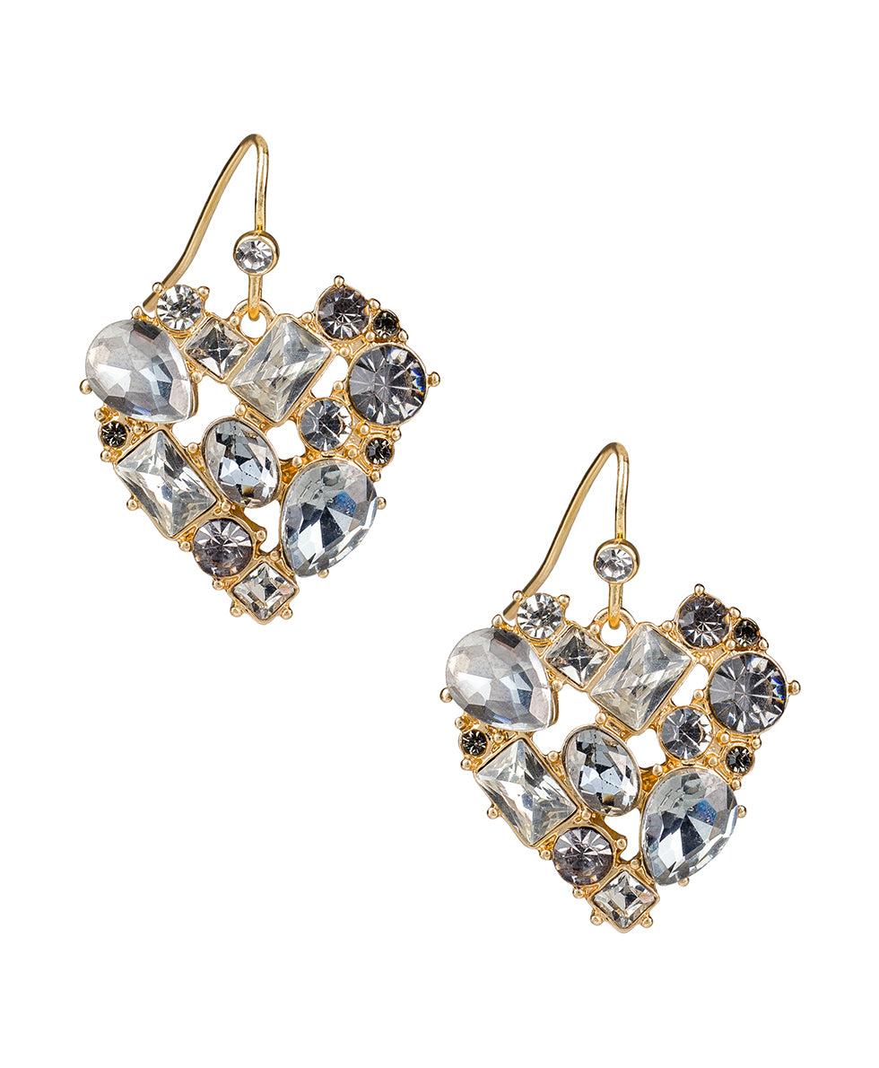 patricia nash Multi Stone Heart Drop Earrings Heart Collection