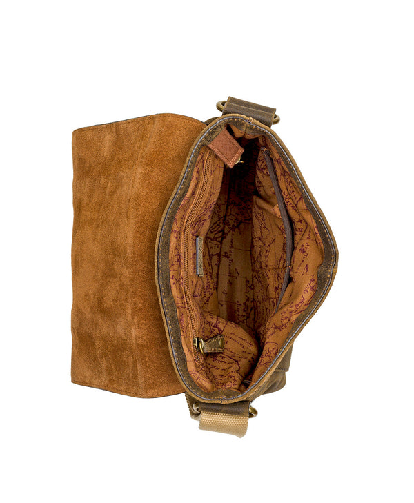 Patricia Nash North/South Messenger Bag Moto Leather