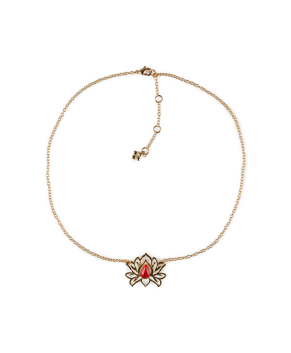 Patricia Nash Open Lotus Short Necklace Lotus Flower