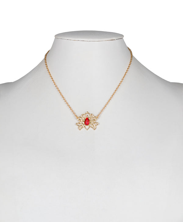 Patricia Nash Open Lotus Short Necklace Lotus Flower