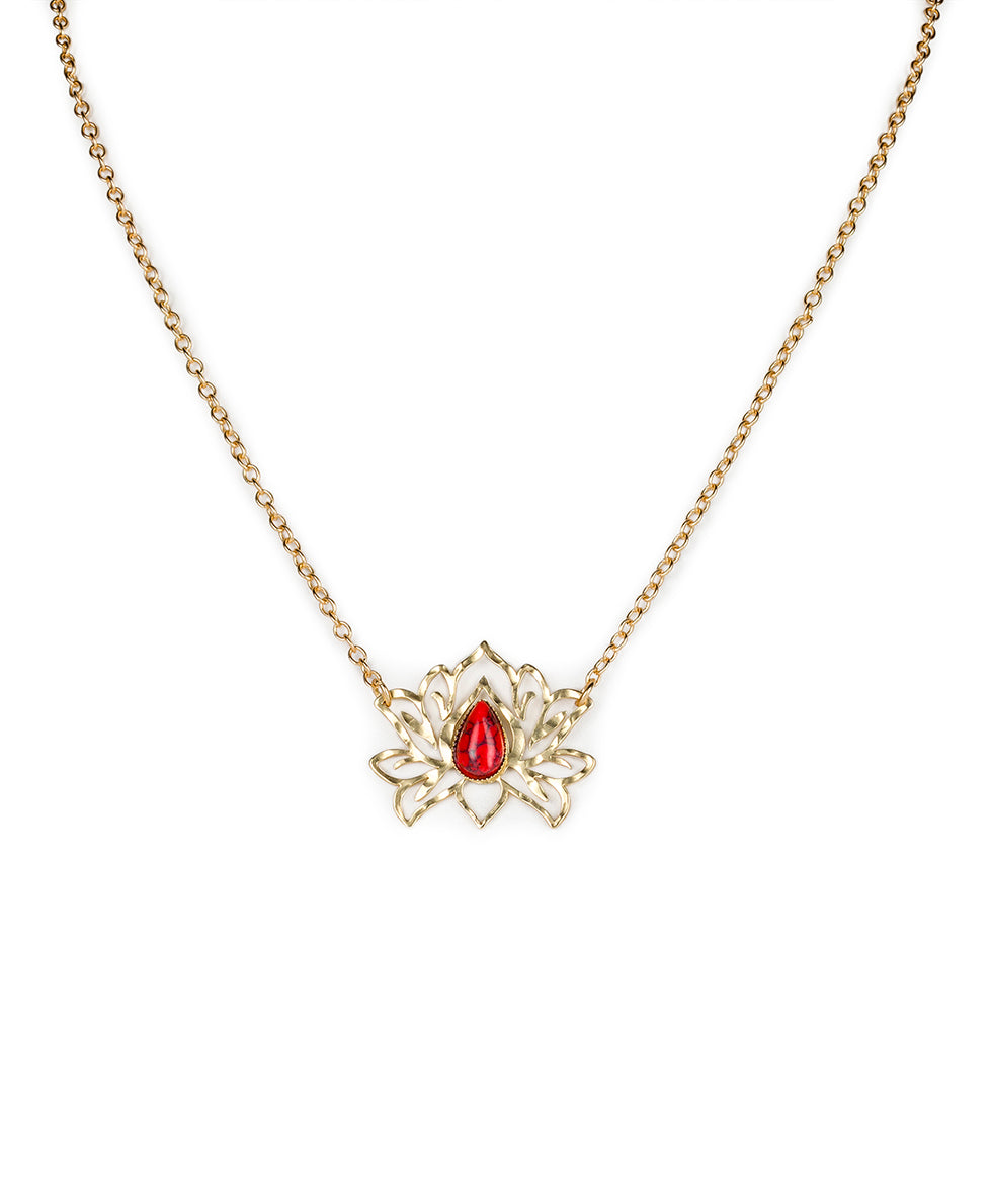 patricia nash Open Lotus Short Necklace Lotus Flower