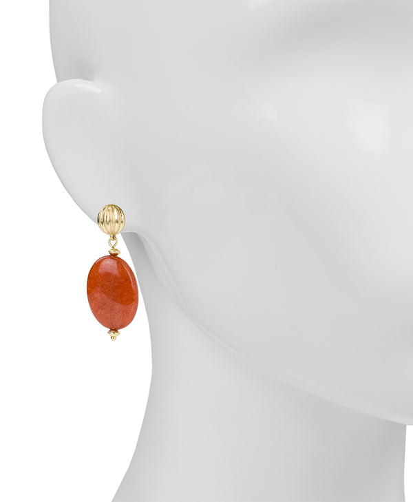 Patricia Nash Oval Drop Post Earrings Eclectic Bead
