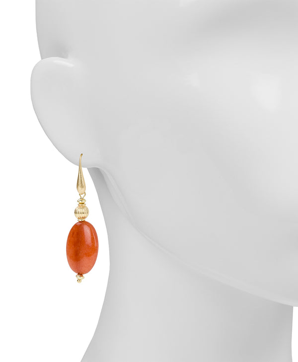 Patricia Nash Oval Drop Wire Earrings Eclectic Bead