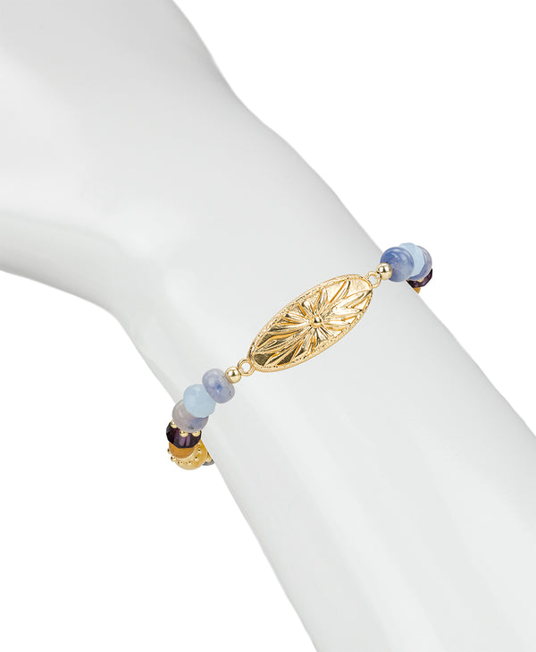 Patricia Nash Oval Flower Stretch Bracelet Aegean Blooms