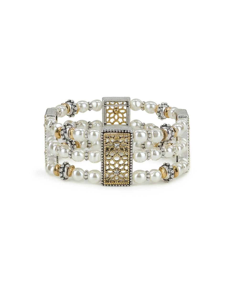 patricia nash 3 Strand Stretch Bracelet Filigree