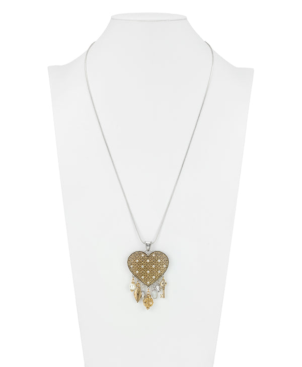 Patricia Nash Adjustable Heart Necklace Filigree