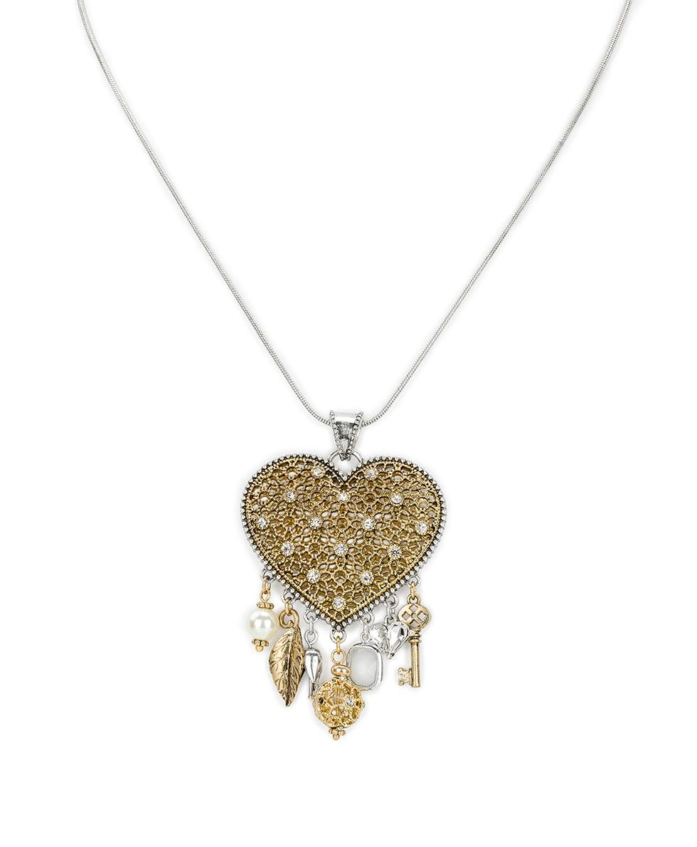 patricia nash Adjustable Heart Necklace Filigree