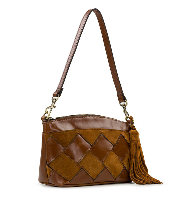 Patricia Nash Arlee Crossbody Suede Leather Weave