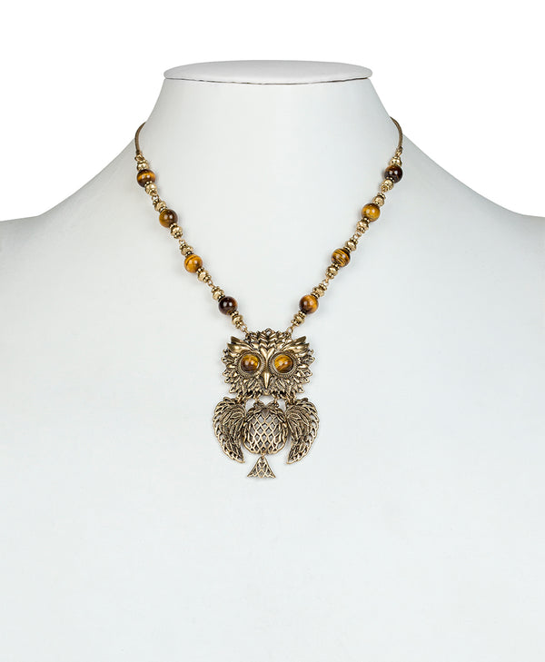Patricia Nash Articulated Owl Necklace Night Owl