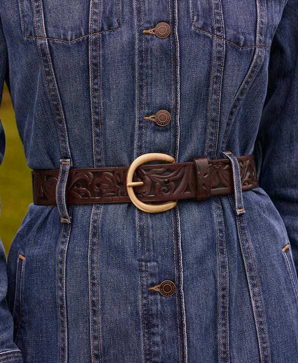 Patricia Nash Baveno Belt Burnished Tooled