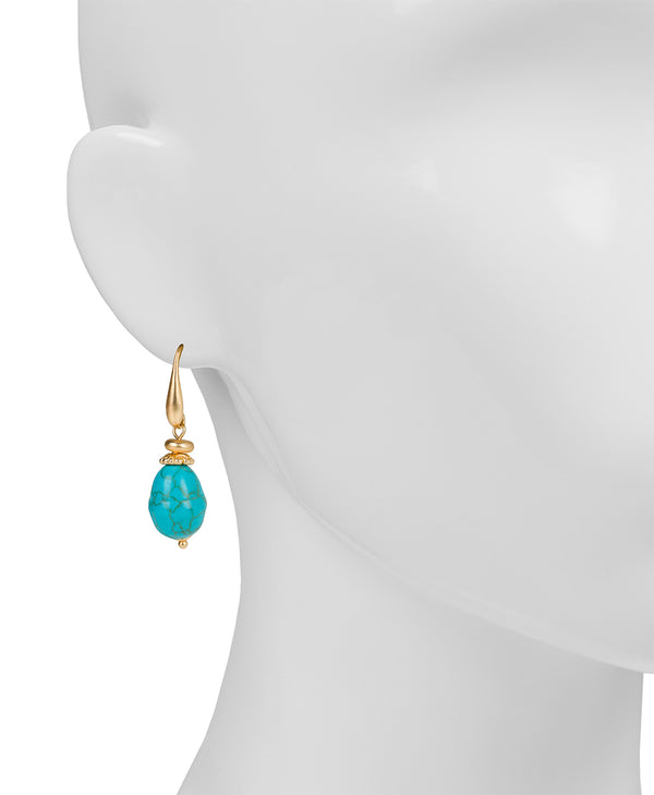Patricia Nash Bead Drop Earrings Blue Ocean