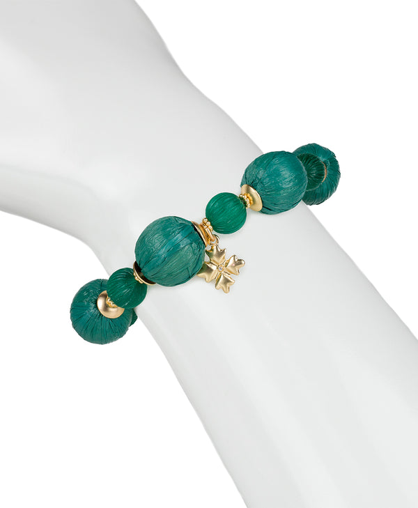 Patricia Nash Bead Stretch Bracelet Raffia Beaded