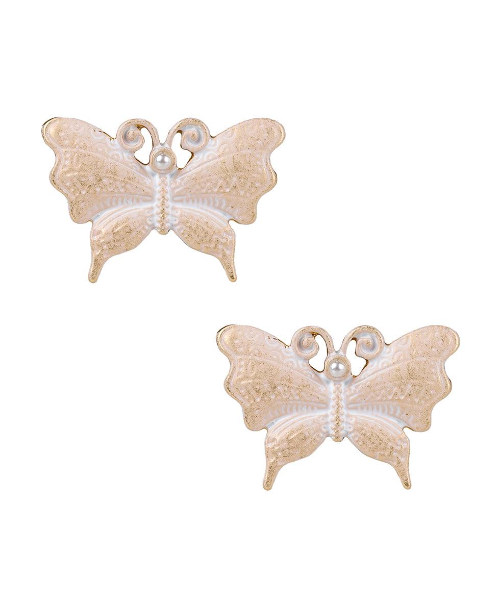 patricia nash Butterfly Stud Earrings White Hot