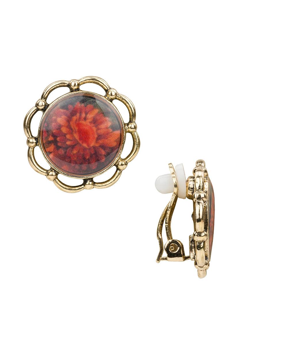 patricia nash Button Clip Earrings Multi Print