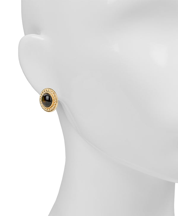 Patricia Nash Button Clip Earrings Resin Tortoise