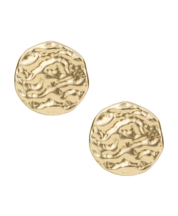 Patricia Nash Button Post Earrings Hammered Link