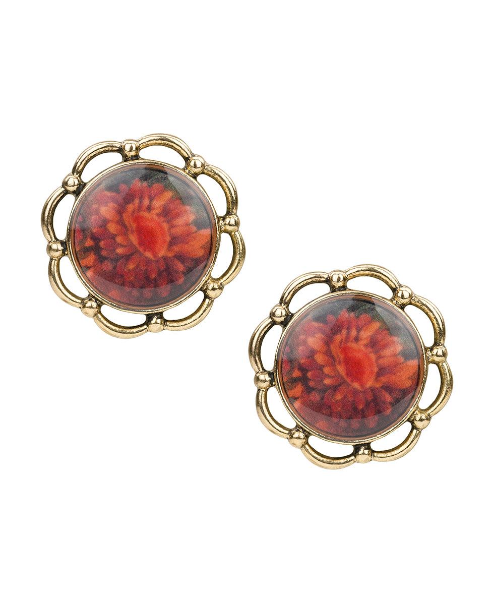 patricia nash Button Post Earrings Multi Print