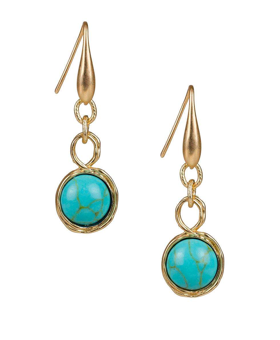 patricia nash Cabochon Drop Earrings Blue Ocean