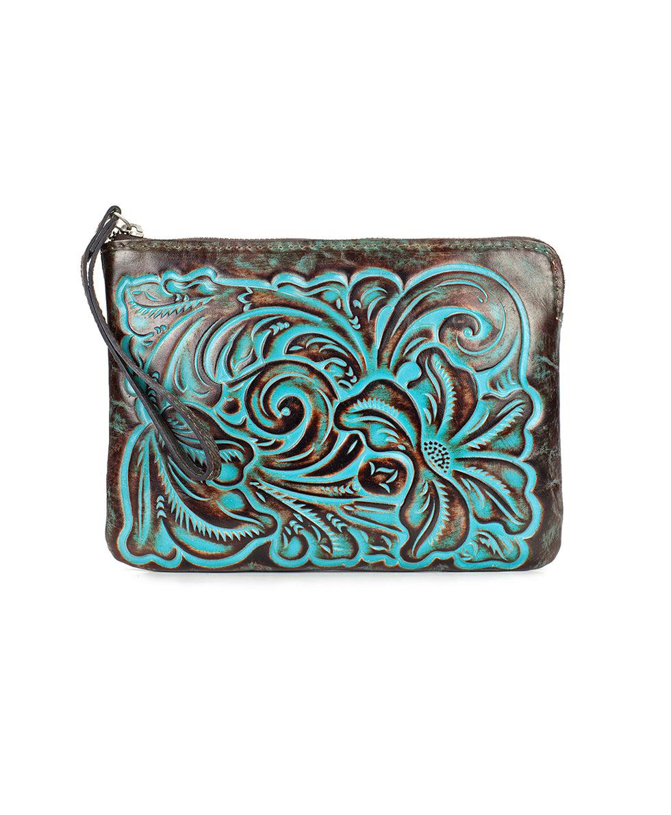patricia nash Cassini Wristlet Tooled Turquoise