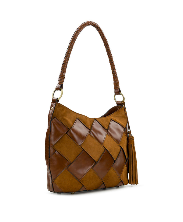 Patricia Nash Castelli Hobo Suede Leather Weave