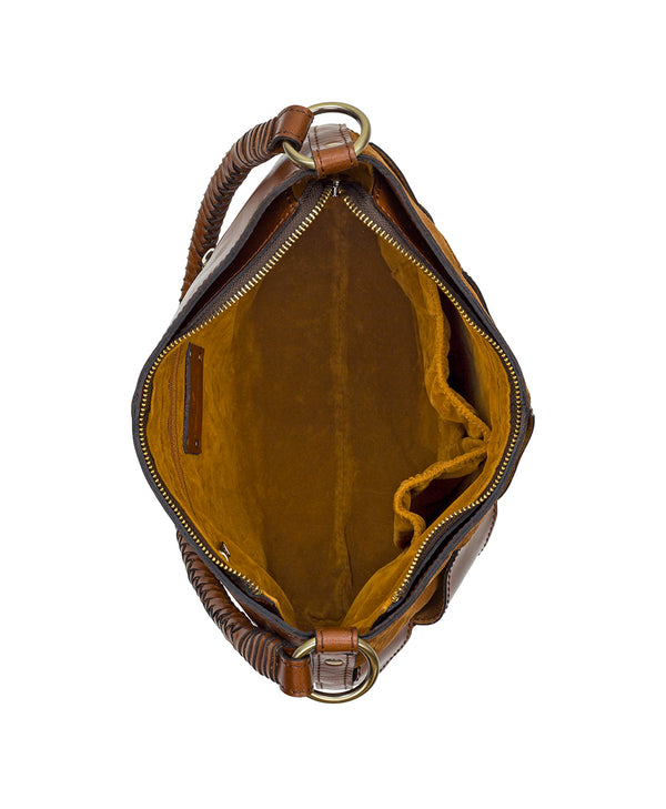 Patricia Nash Castelli Hobo Suede Leather Weave