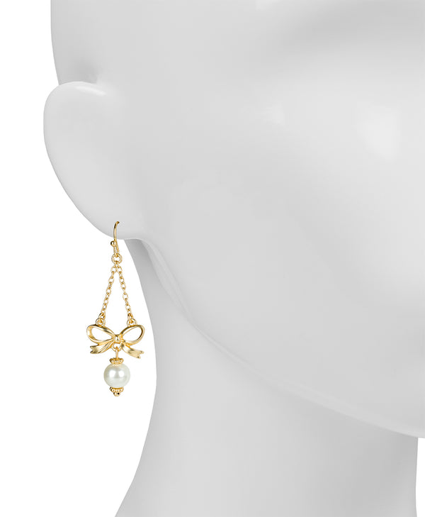 Patricia Nash Chain Bow Drop Earrings Gift Wrapped