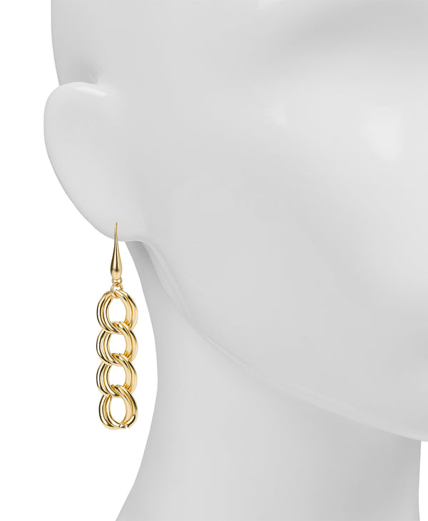 Patricia Nash Chain Dangle Earrings Hammered Link