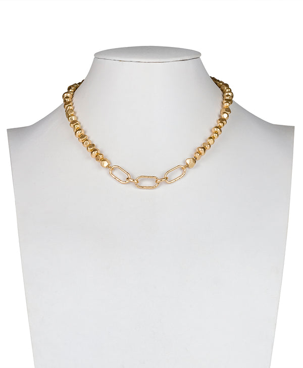 Patricia Nash Chip Bead Short Necklace Hammered
