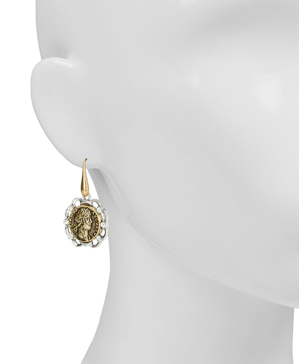 Patricia Nash Coin Drop Earrings World Traveller