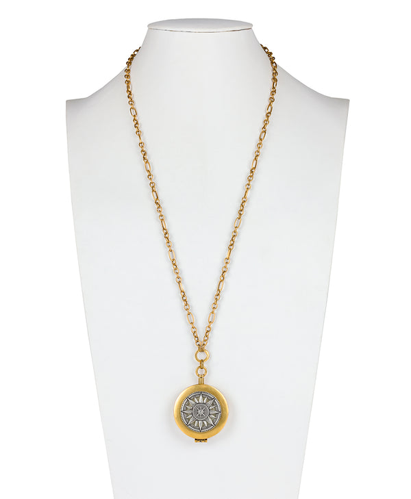 Patricia Nash Compass Necklace Compass Compact