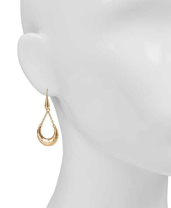 Patricia Nash Crescent On Chain Earrings Hammered