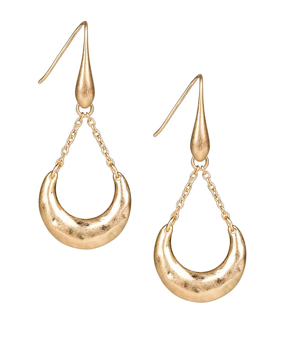 patricia nash Crescent on Chain Earrings Hammered
