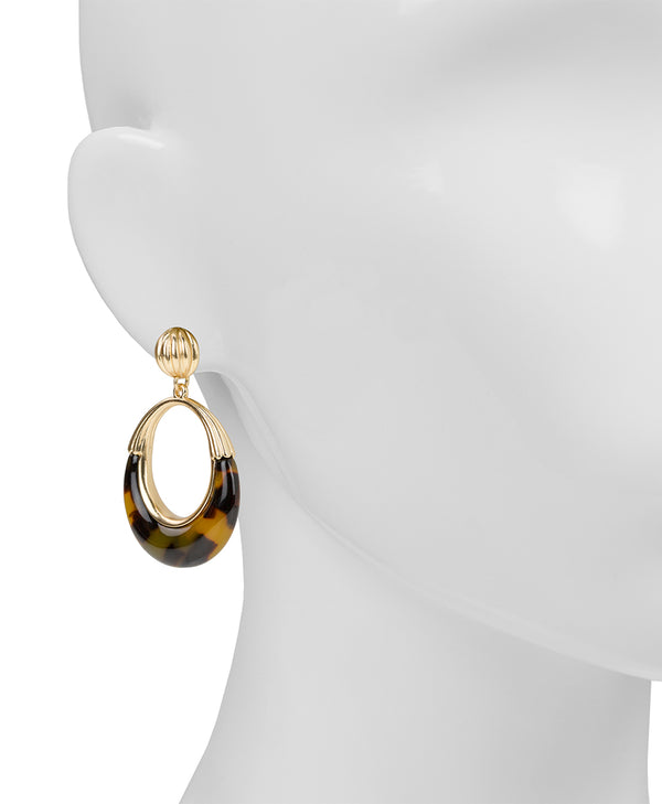 Patricia Nash Doorknocker Earrings Resin Tortoise