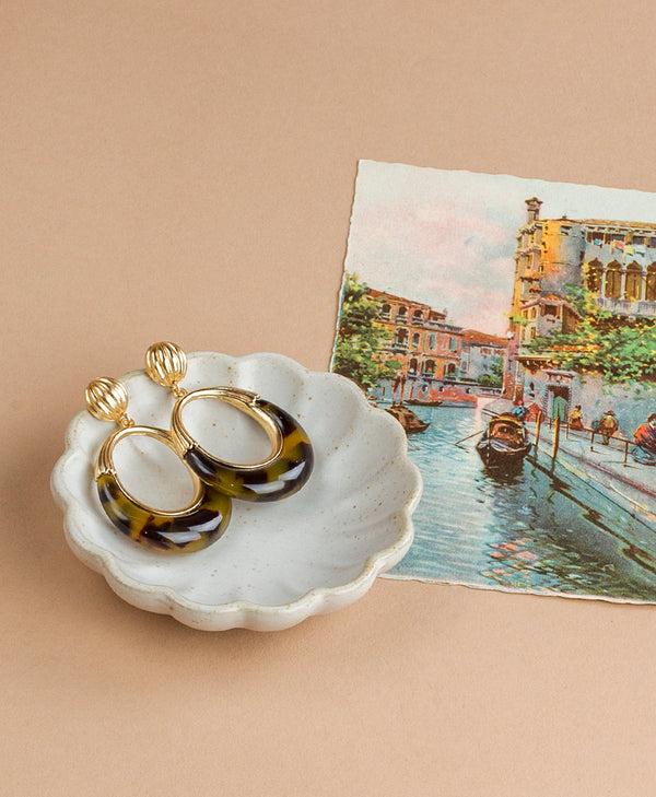 Patricia Nash Doorknocker Earrings Resin Tortoise