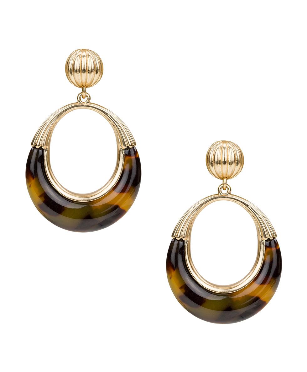 patricia nash Doorknocker Earrings Resin Tortoise