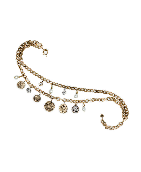 Patricia Nash Double Charm Necklace World Traveler