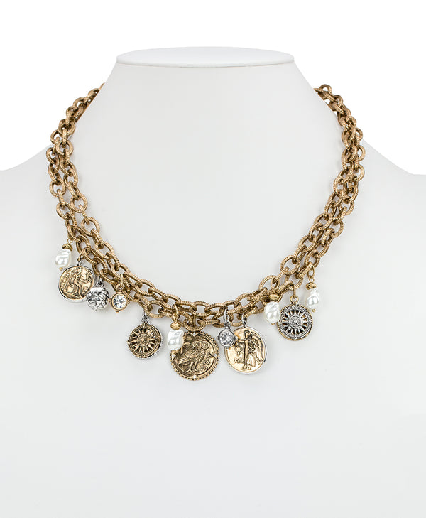 Patricia Nash Double Charm Necklace World Traveler