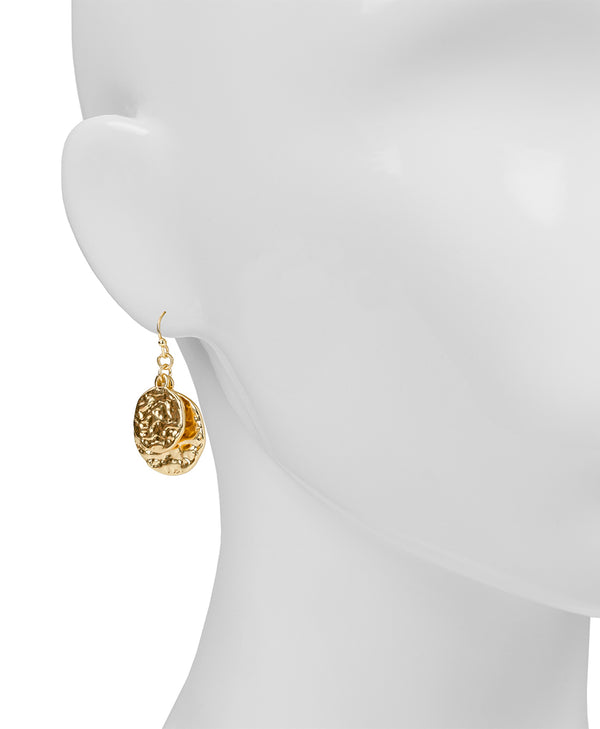 Patricia Nash Double Drop Earrings Hammered Link