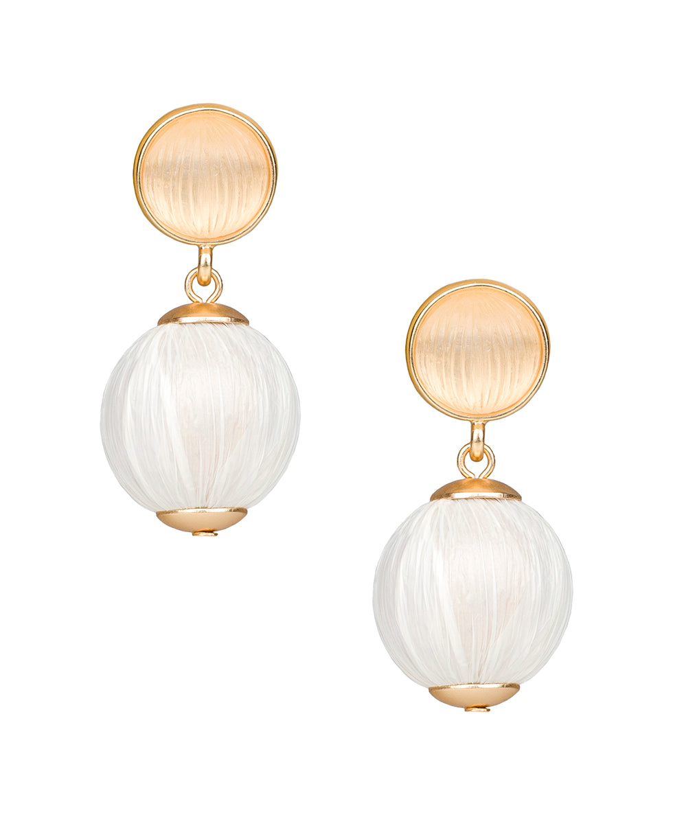 patricia nash Double Drop Earrings Raffia Beaded