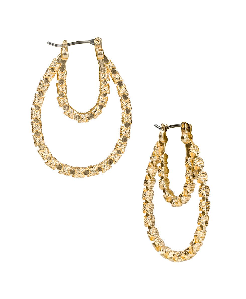 patricia nash Double Hoop Earrings Woven Metal