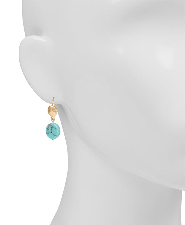 Patricia Nash Double Wire Drop Earrings Coin Bead