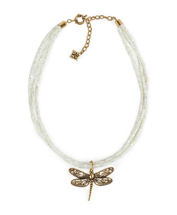 Patricia Nash Dragonfly Pendant Filigree & Flowers