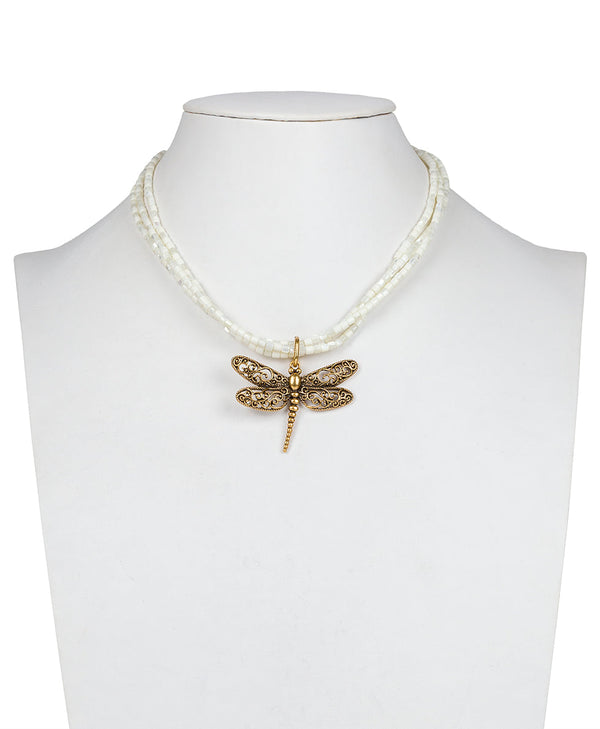 Patricia Nash Dragonfly Pendant Filigree & Flowers