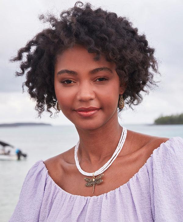 Patricia Nash Dragonfly Pendant Filigree & Flowers