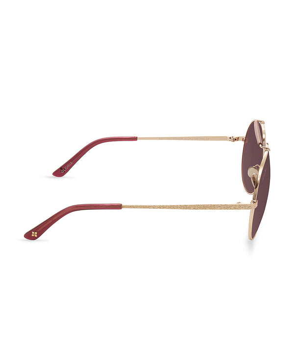 Patricia Nash Gloria Aviator Sunglasses Wine