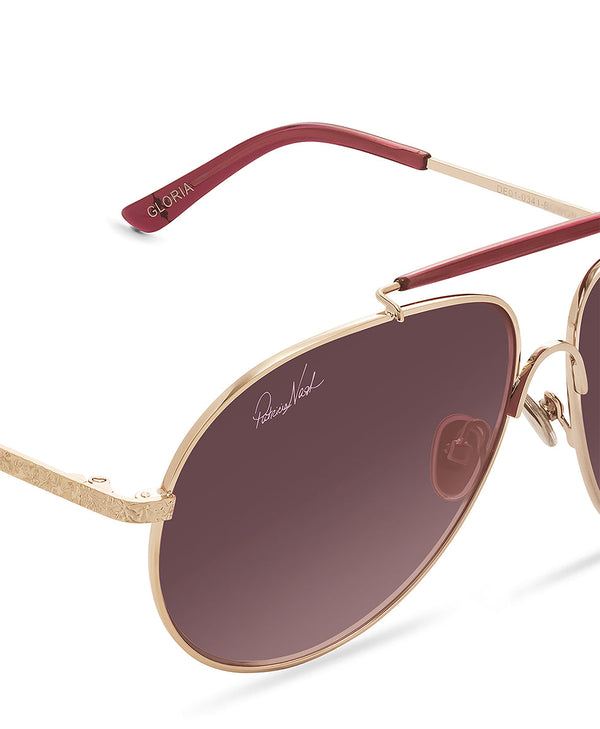 Patricia Nash Gloria Aviator Sunglasses Wine