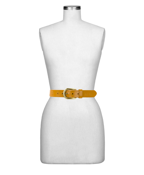 Patricia Nash Grace Embossed Belt Floret — Mango