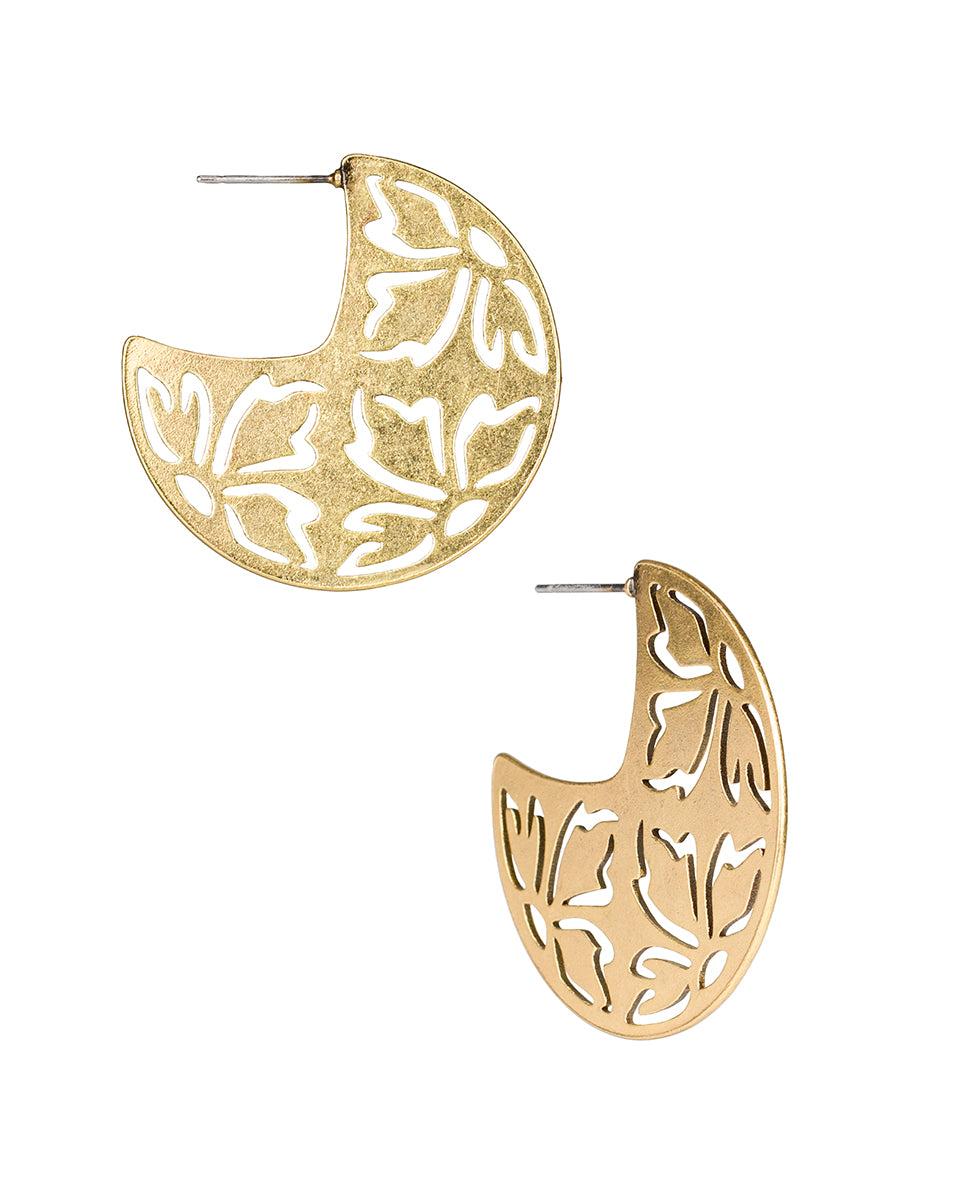 patricia nash Gypsy Hoop Earrings Laser Cut Floret